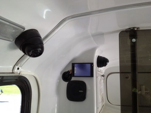 school bus Driver safety camera surveillance security system DVR closeup